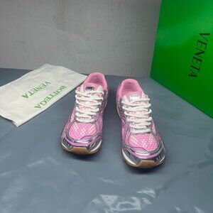 Bottega Veneta Pink and White Orbit Sneakers